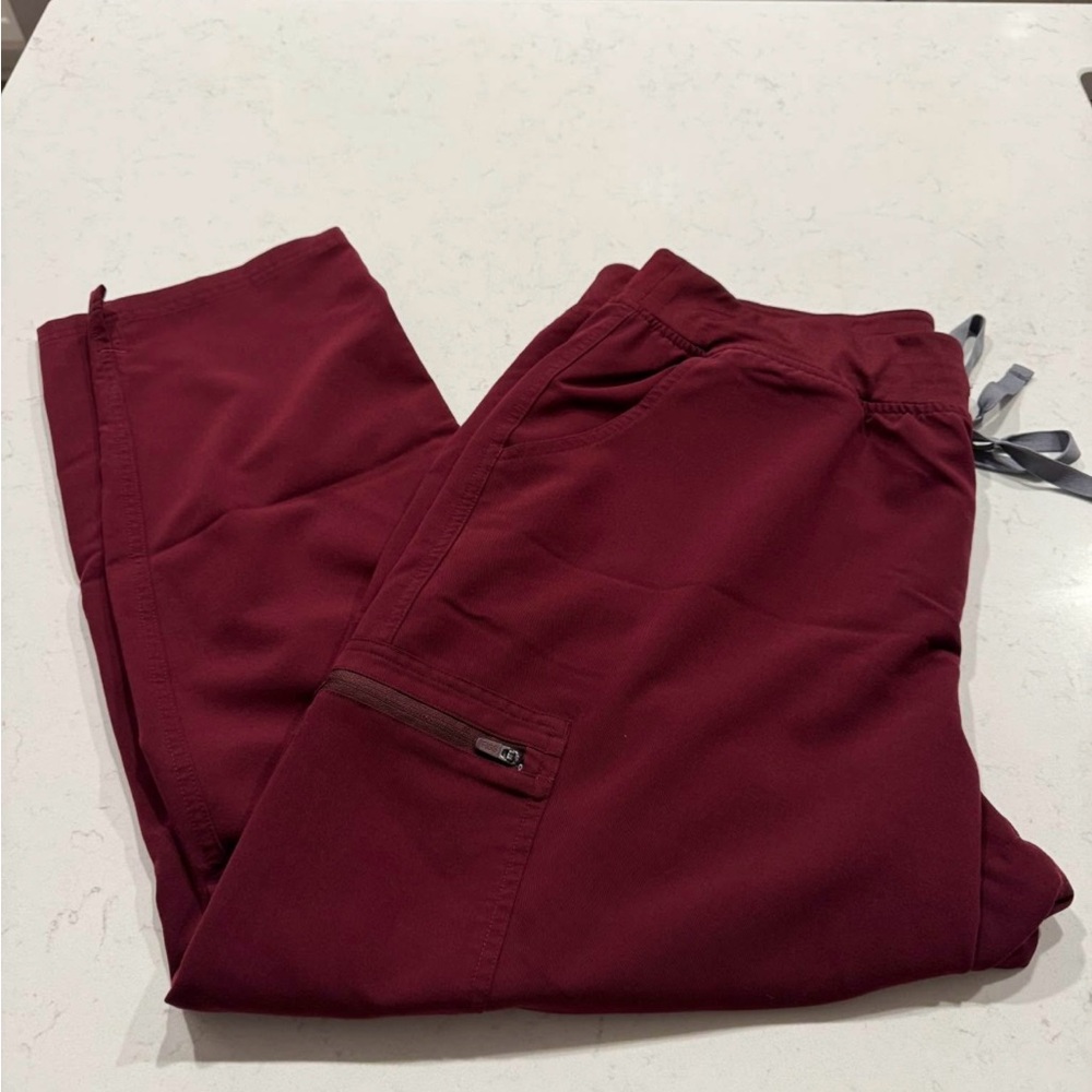 Figs Red Straight Leg Pants
